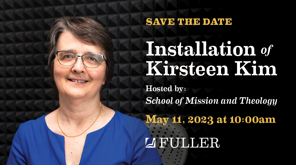 fullerseminary's tweet photo. The Board of Trustees, President David Emmanuel Goatley and the Faculty of Fuller Theological Seminary cordially invite you to the installation of Kirsteen Kim, PhD as the Paul E. Pierson Professor in World Christianity.

Learn more, https://t.co/p7GU3yzqGv

#FullerSeminary https://t.co/5Uep2zwGH0