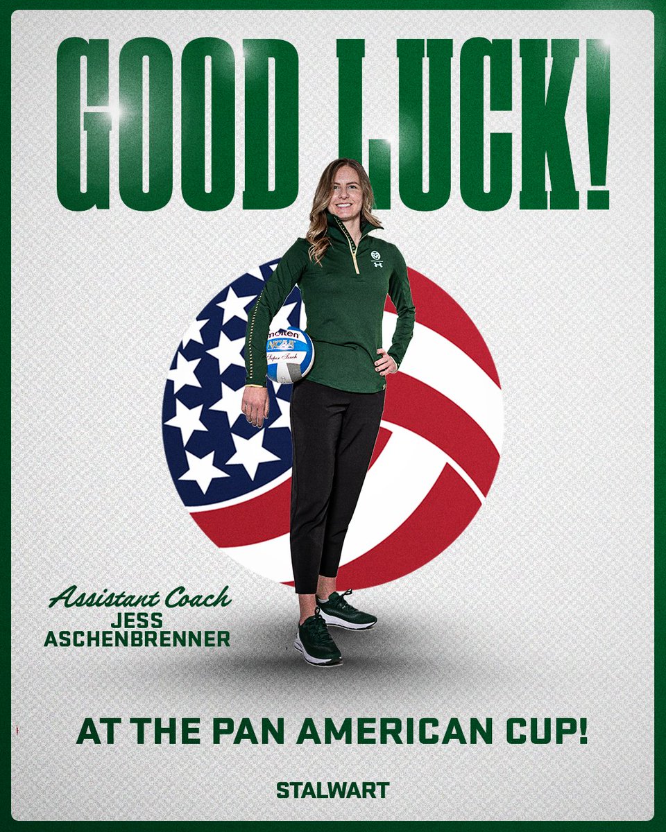 CSUVolleyball's tweet photo. 𝙂𝙊𝙊𝘿 𝙇𝙐𝘾𝙆 to Assistant Coach Jess Aschenbrenner as she's set to coach USA Volleyball's 2023 U21 NORCECA Pan American Cup team as an assistant coach at the Pan American Cup this May 23-28 in Nogales, Sonora, Mexico!

We're so proud of you! 🐏🇺🇸

#Stalwart x #PointRams https://t.co/auqdVRH1fi