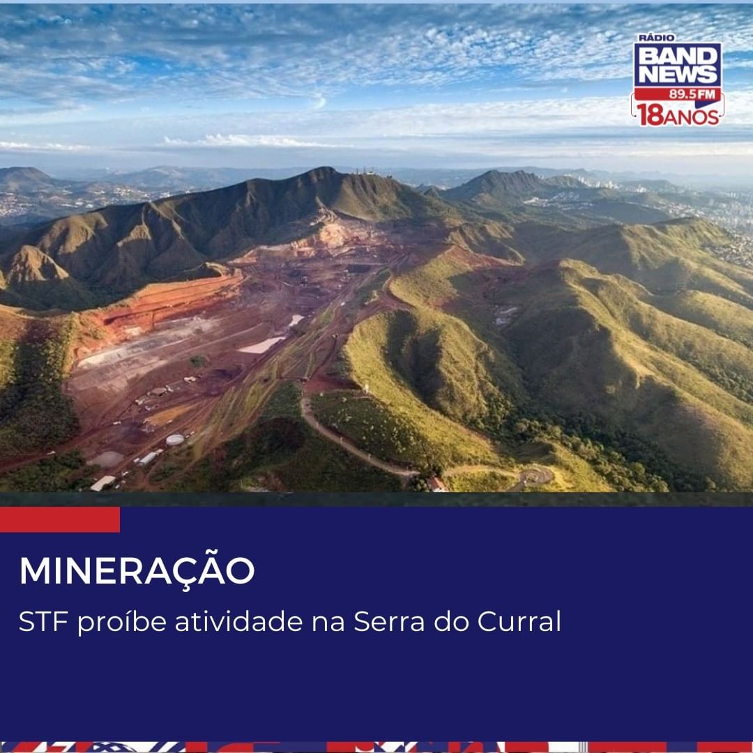 RadioBandNewsBH's tweet photo. #BandNews | Nesta segunda-feira (08), a presidente do Supremo Tribunal Federal (STF), ministra Rosa Weber, determinou a suspensão das atividades minerárias da Gute Sicht na Serra do Curral. + https://t.co/RRmYTIY7gD