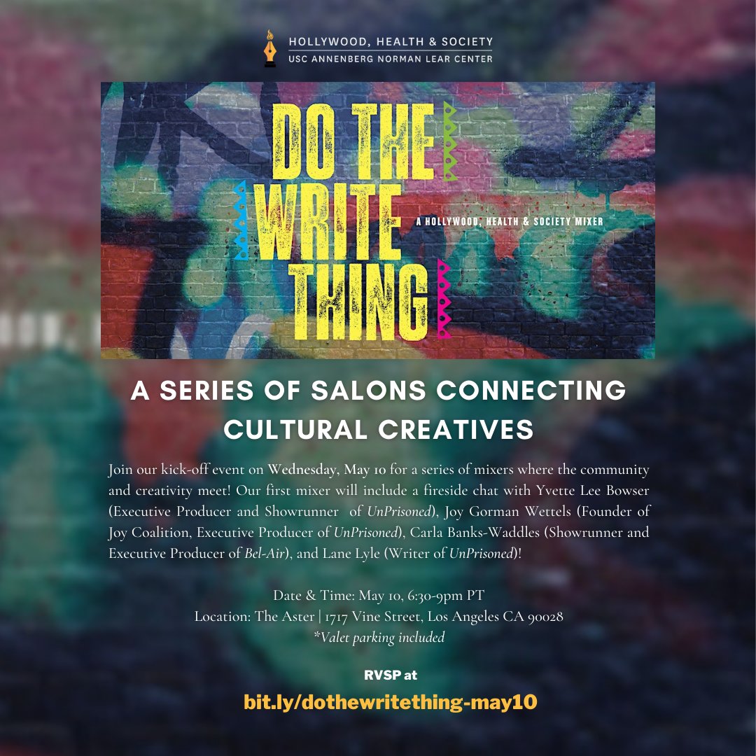 HollywdHealth's tweet photo. Our first mixer is happening this Wednesday! Join us as writers, creatives, and community members enjoy conversations, refreshments & a fireside chat w/ #YvetteLeeBowser @joymaryro @cmwaddles & #LaneLyle – so come ease your pain with us at #TheAster! https://t.co/gkiOc39DKn https://t.co/yjnXubGZTU