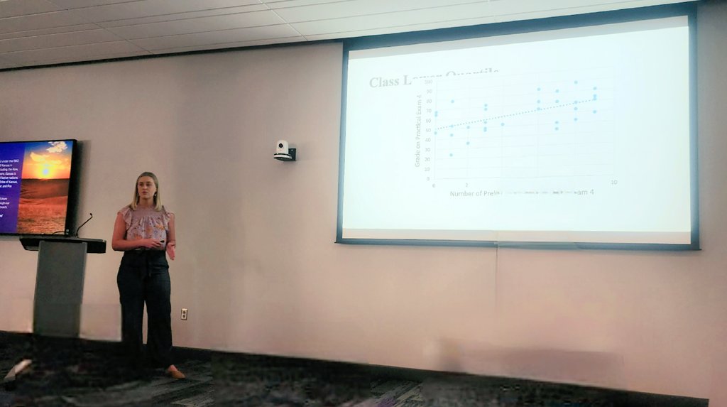 Chandler Hansen, PhD student in Anatomy Education presenting her work at K-State's Scholarship of Teaching and Learning Showcase!
#anatomy #teachingexcellence @KSUDAP @KSUCVM @kstatetlc