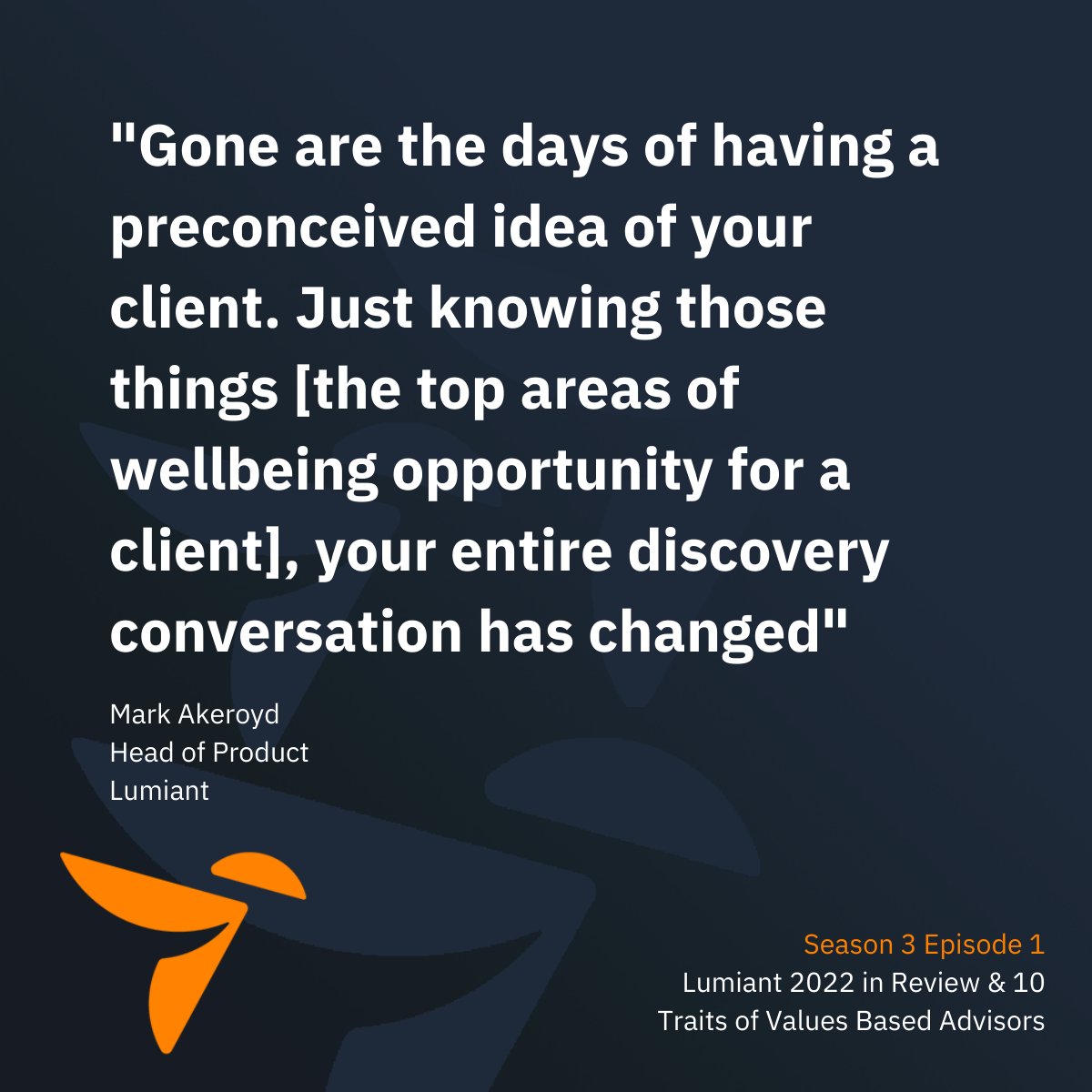 Lumiant_io's tweet photo. In 2022, Lumiant clients identified they needed the most help with their spiritual and intellectual wellbeing. 

Want to know how that changes the discovery conversation? 

Check out this weeks podcast here -https://t.co/webQnhFbuG 
or read our article - https://t.co/U5HXCt2DMz https://t.co/qatYlee9e4