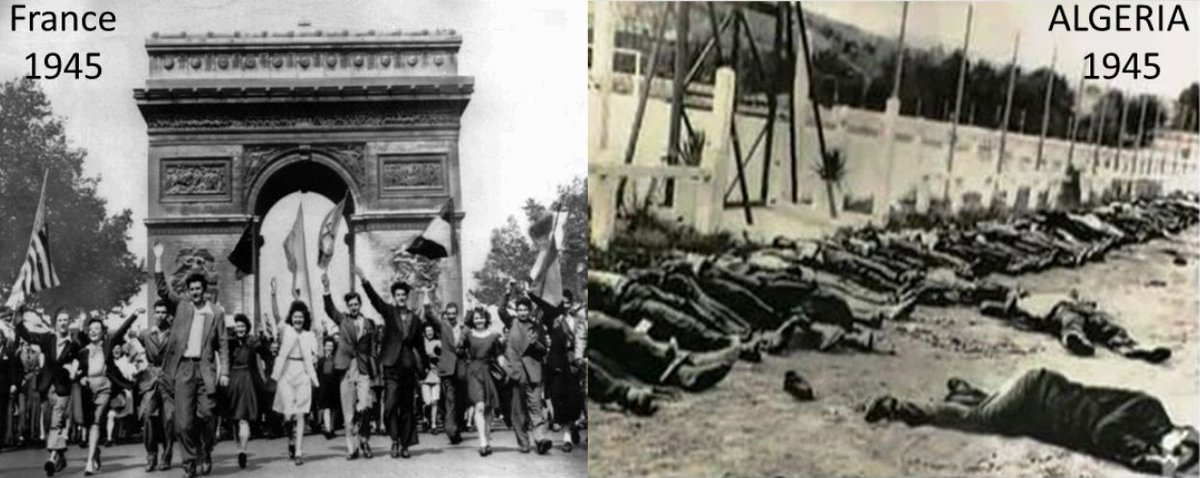 #مجازر_8_ماي_1945
#في_مثل_هذا_اليوم حين خرج العالم محتفلا بنصر الحلفاء... كانت فرنسا الاستدمارية لا تزال ترتكب أبشع جرائمها في #الجزائر  #اليوم_الوطني_للذاكرة 🇩🇿
#Algeria #OTD while world was celebrating victory ww2... France was still committing crimes in #Algeria #8thMay 🇩🇿