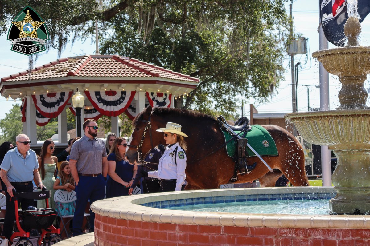 PascoSheriff's tweet photo. The annual Pasco County Fallen Law Enforcement Officers Memorial was held last week at the Historic Dade City Courthouse. In memory of the brave heroes who died in the line of duty, PSO and other local law enforcement agencies gathered to reflect on their lives and legacies. https://t.co/7YHgCCpPUZ