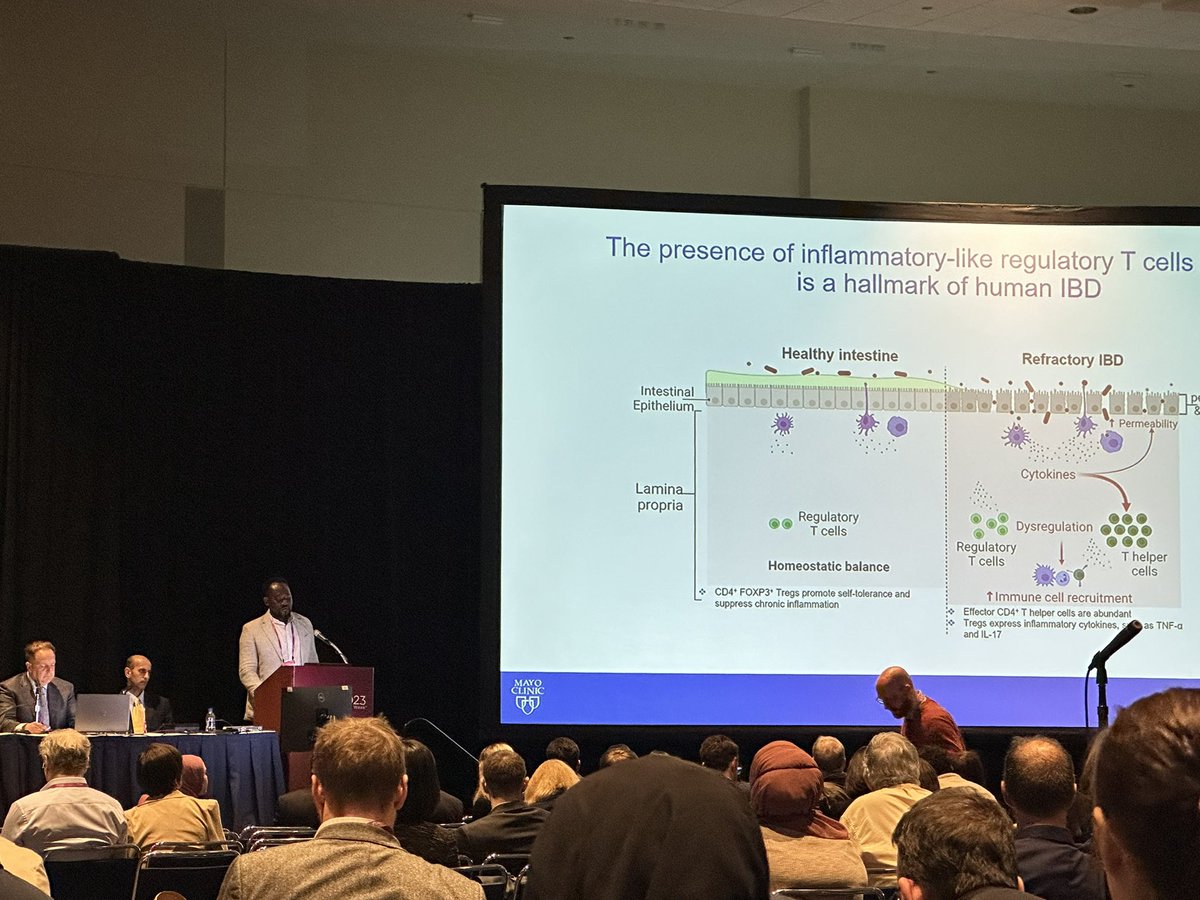 Dissecting role of IL21 and IL21R on Tregs @WaleBamidelePhD presenting his work in the IMIBD distinguished abstract plenary @DDWMeeting #DDW2023