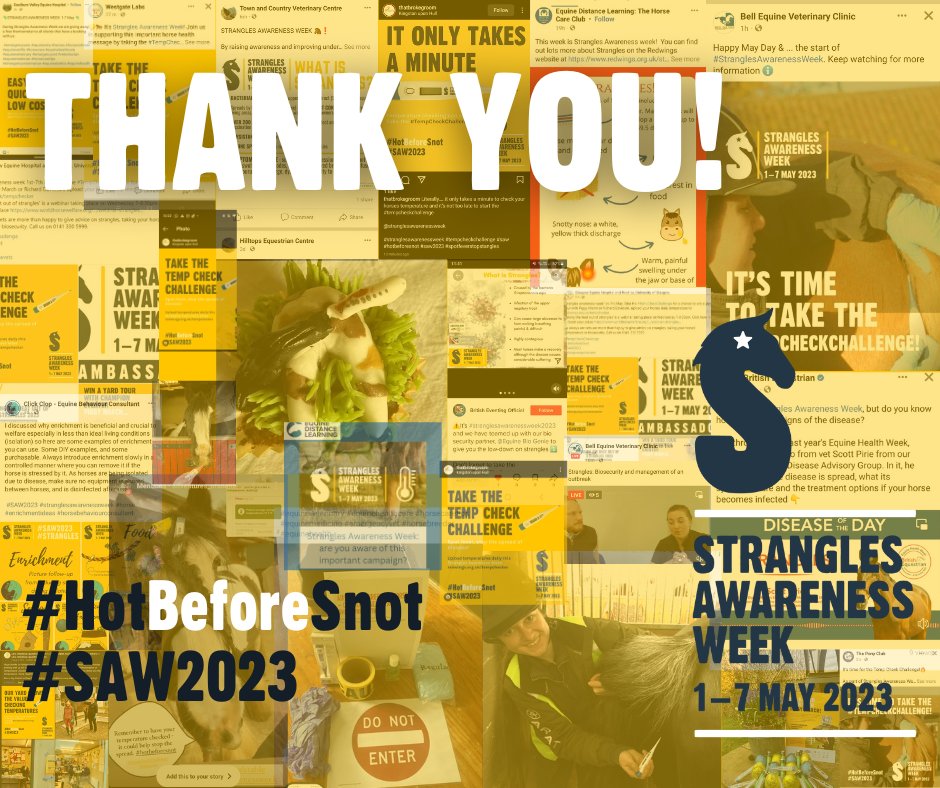 NationalEWC's tweet image. A huge thank you to everyone who took part in #SAW2023

🌡️It's not too late to take part in the #TempCheckChallenge 👉 enter three readings before 13th May to be in the @StranglesWeek super prize draw!

🔗redwings.org.uk/strangles/hors…

#HotBeforeSnot #Strangles