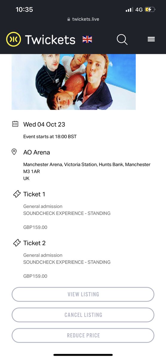 i’m selling 2 standing soundcheck tickets for 5sos manchester if anyone’s intrested dm me or their also listed on twicket £159 each cheaper then originally purchased