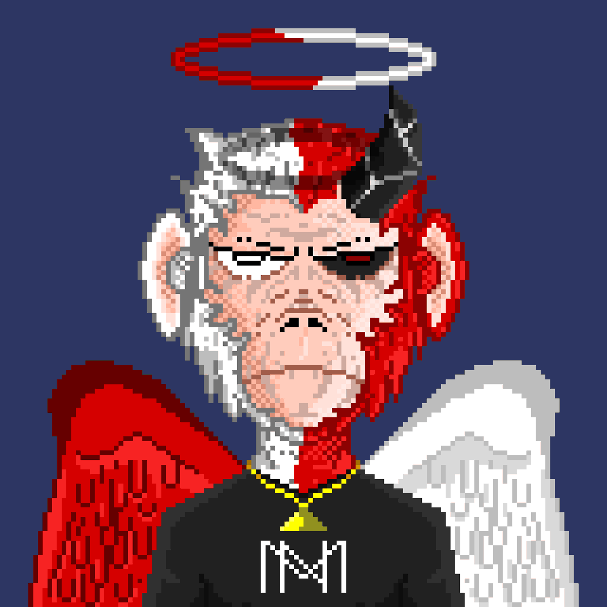 GN GN GN!

#0119 inspired by Demon and Angel

opensea.io/collection/mn-…

#NFTGang #nft #nfts #pixelart #art