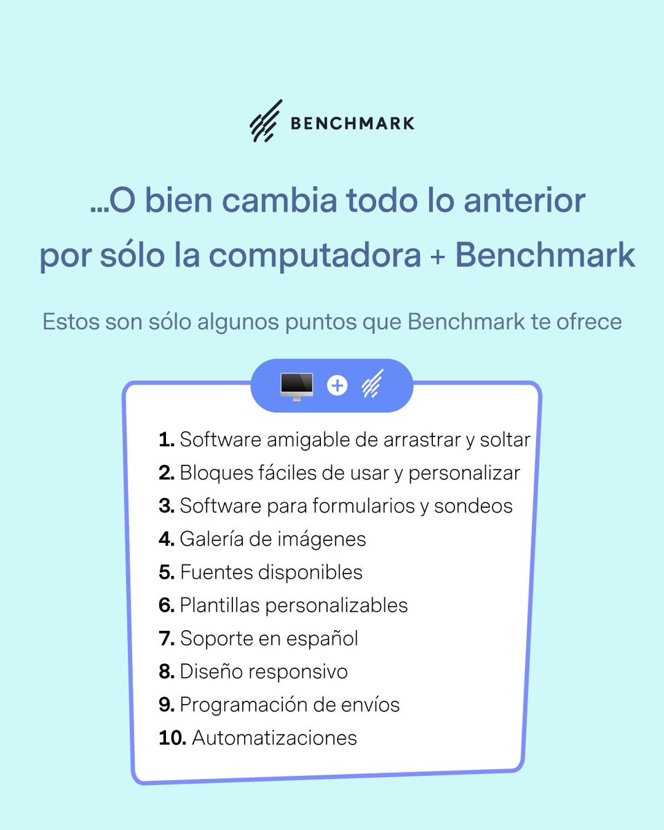 Pareciera que hacer marketing requiere de mucho 🤯, pero con Benchmark como tu aliado sólo necesitarás una computadora y nuestra plataforma.
💯 Crea tu cuenta hoy mismo: ui.benchmarkemail.com/es/register
#Emailmarketing #MarketingDigital