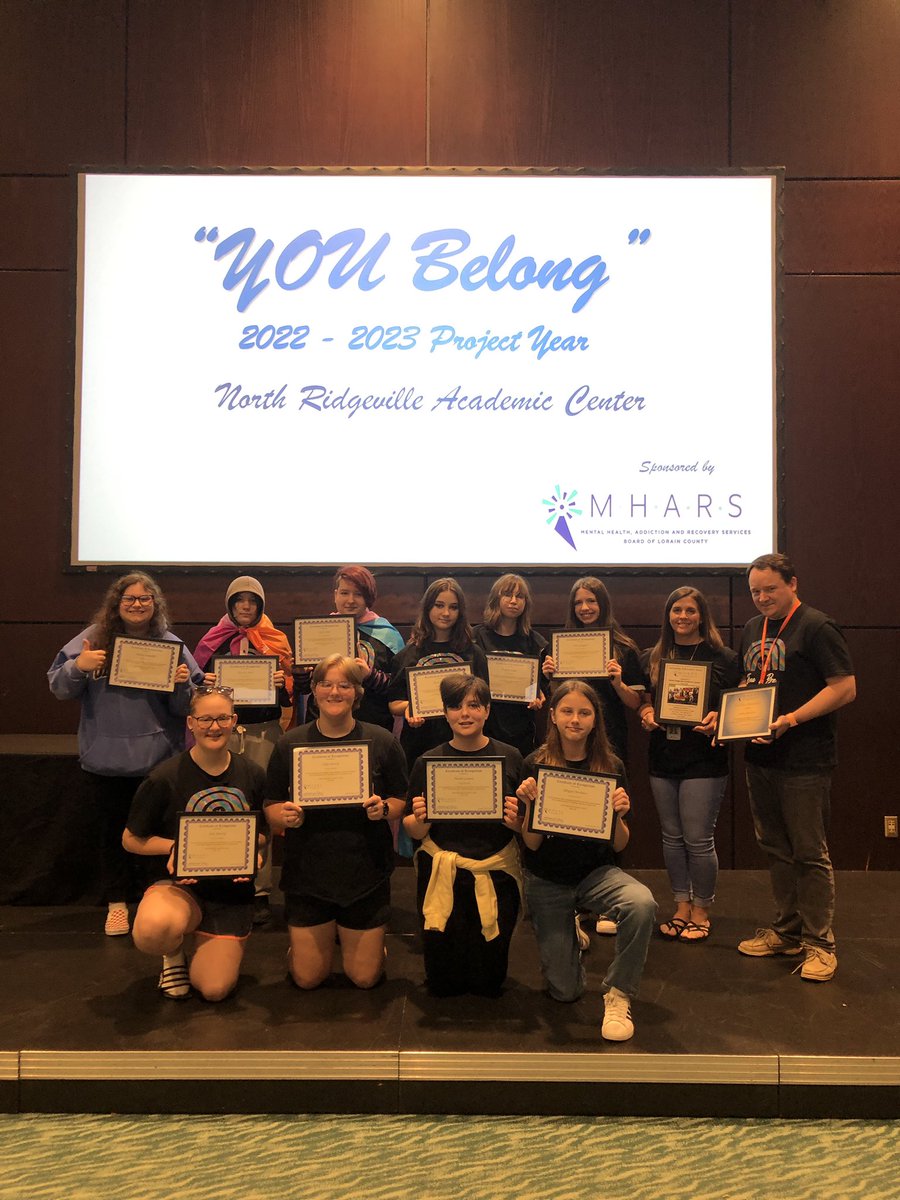 MrAndrewsNRCS's tweet photo. Congratulations to the @NRAC3_8 You Belong group who were celebrated today along with 13 other You Belong schools across Lorain County. Great job on a successful school year helping others feel like they belong at school! #Free2Be #youbelong #RangerSTRONG https://t.co/zmbu46Zujy