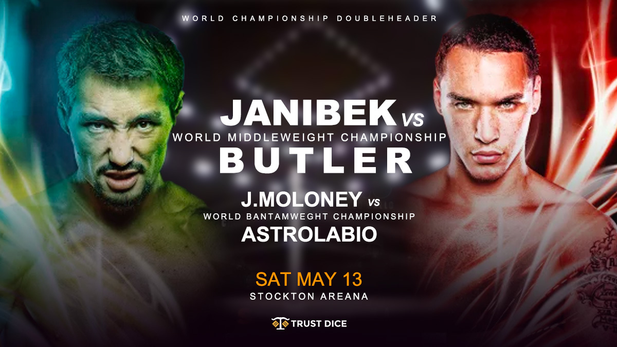 TrustDice's tweet photo. 🥊 Janibek vs. Butler Boxing Showdown 🥊
Get ready for a battle inside the squared circle! 🌟 
A thrilling boxing match that's sure to pack a punch. Let's dive into some exciting sports betting options https://t.co/984U7pdoWR💥 

#JanibekvsButler #BoxingMatchup #GambleResponsibly https://t.co/Zkfgq5BHih