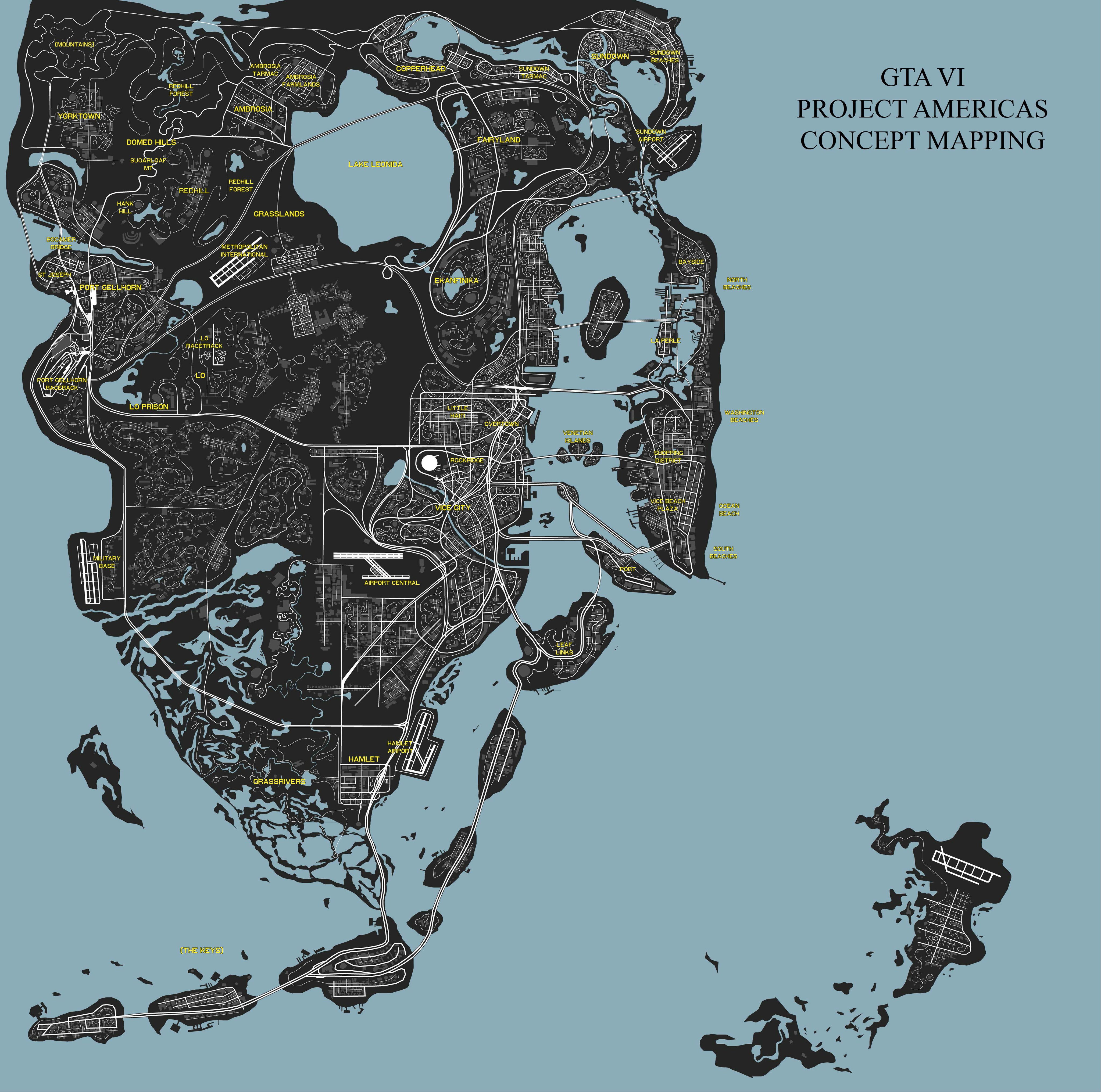 SKizzle⭐️ on X: High-Quality GTA 6 map made from the leaks, you can  actually zoom in and see all the rumored areas on the map 🤯 Leaked map  video in the comments