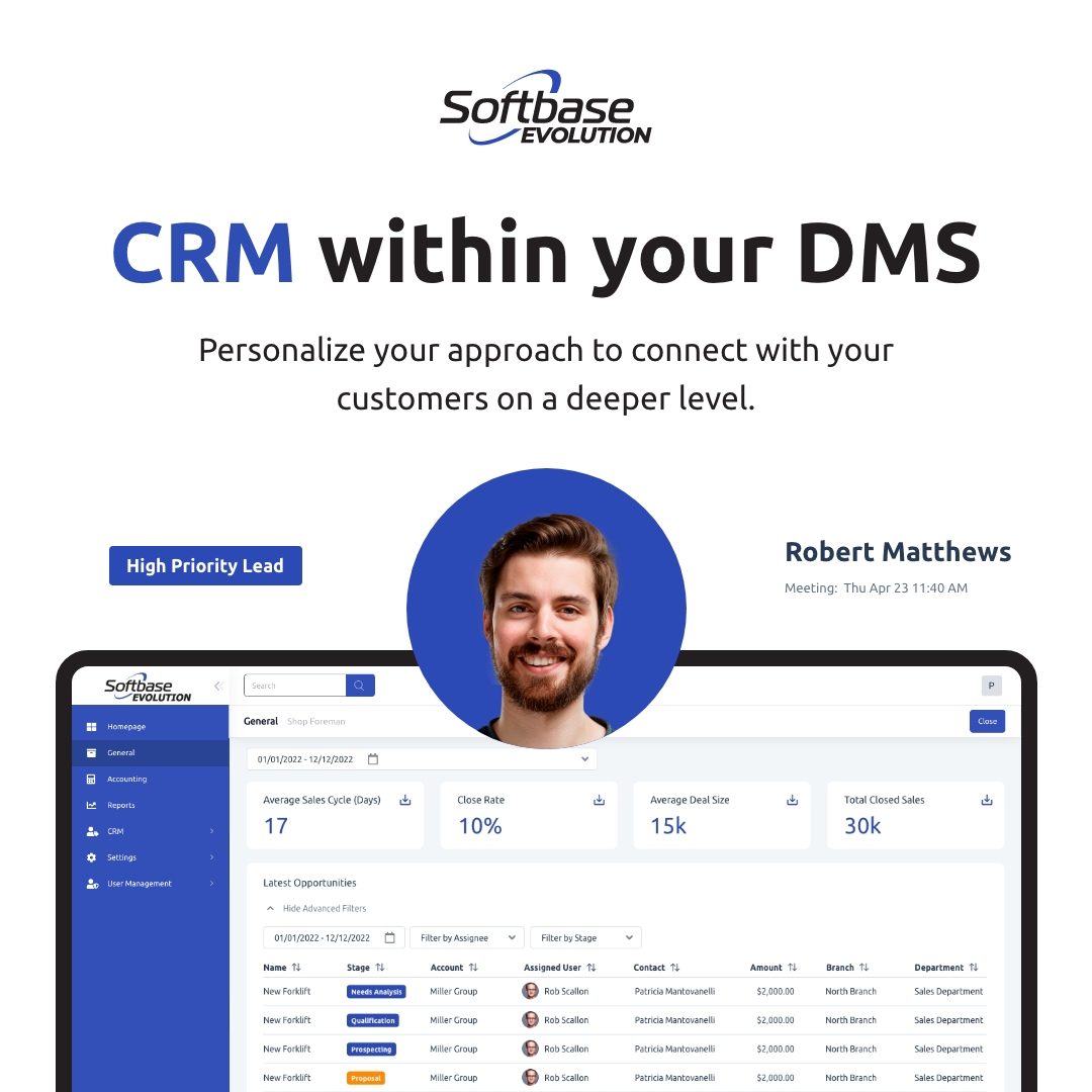 SoftbaseSystems's tweet image. 💡 Here’s a Softbase Sales Tip:  Personalize your approach to connect with your customers on a deeper level.
.
.
.
Request a FREE demo of Softbase&apos;s CRM today.   #softbase #softbasesystems #DMS #dealershipmanagment #dealership