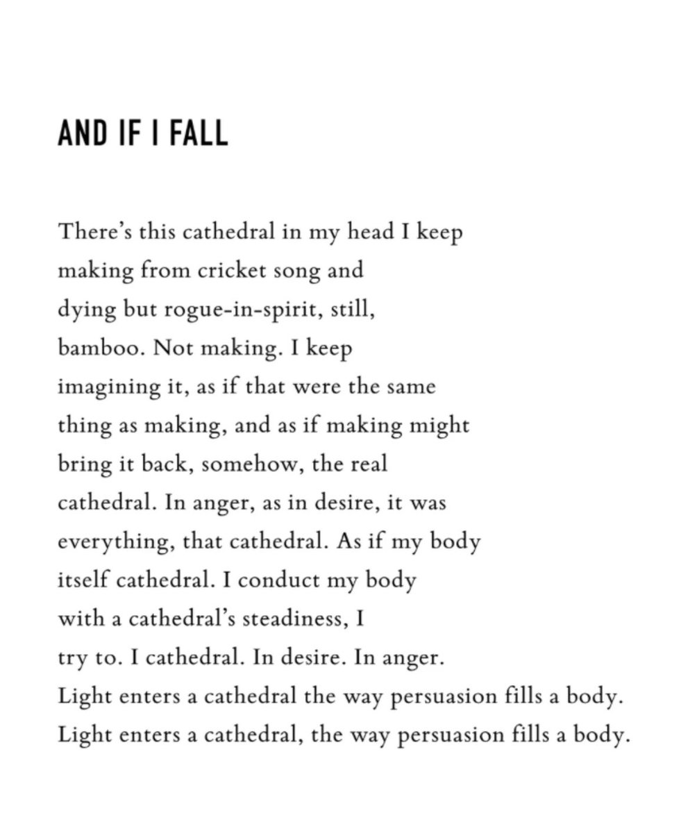 “Light enters a cathedral the way persuasion fills a body.”—Carl Phillips