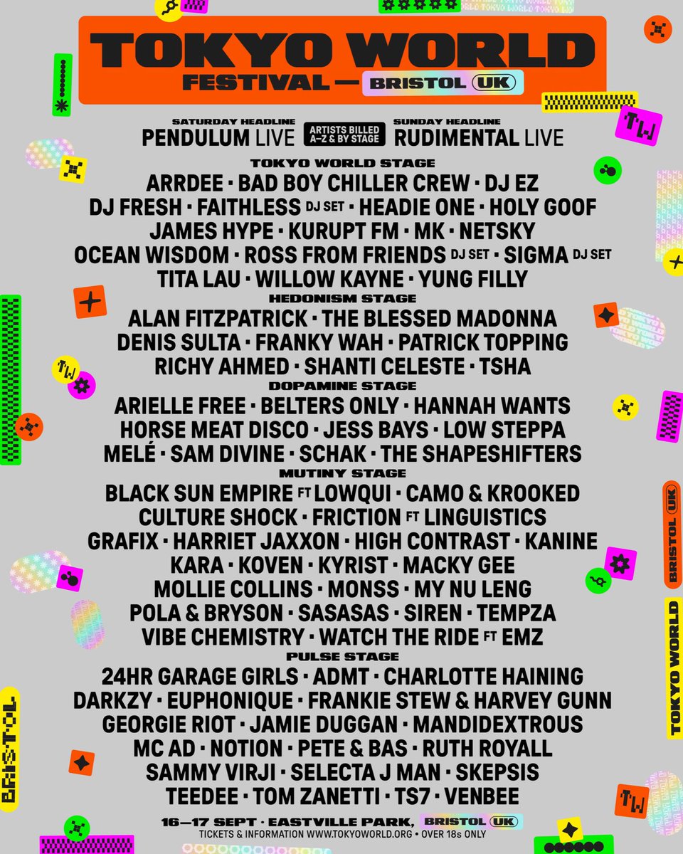 SaSaSaSDnB's tweet image. Bristol, we can’t wait @tokyoworlduk 

Tickets: tokyoworld.org