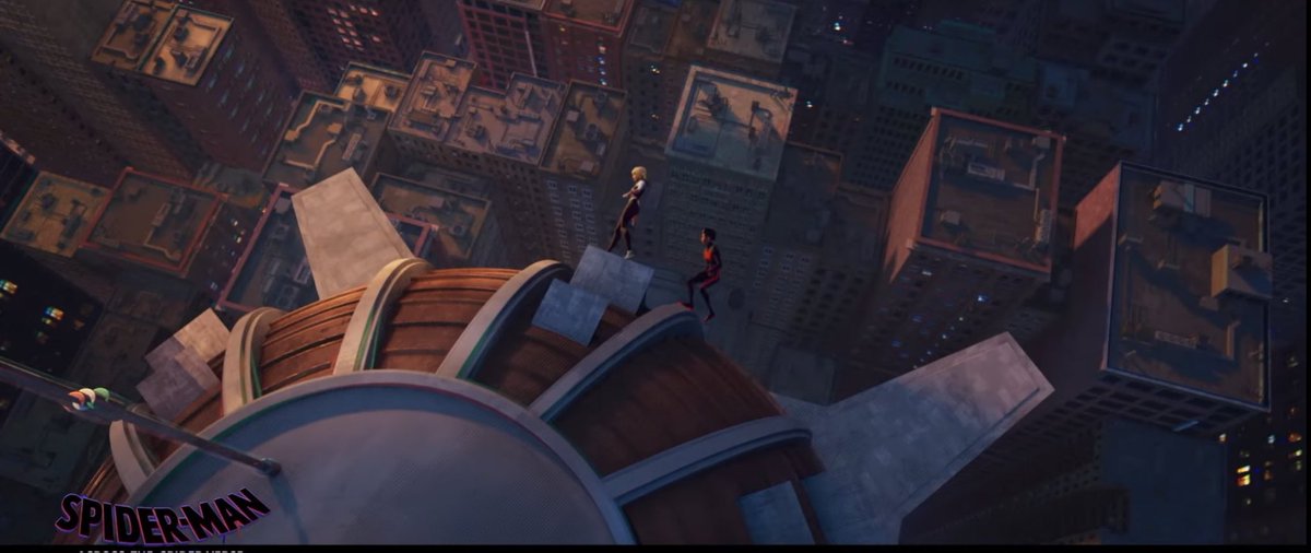 This shot of Miles &amp; Gwen on the side of the building is amazing #SpiderManAcrossTheSpiderVerse