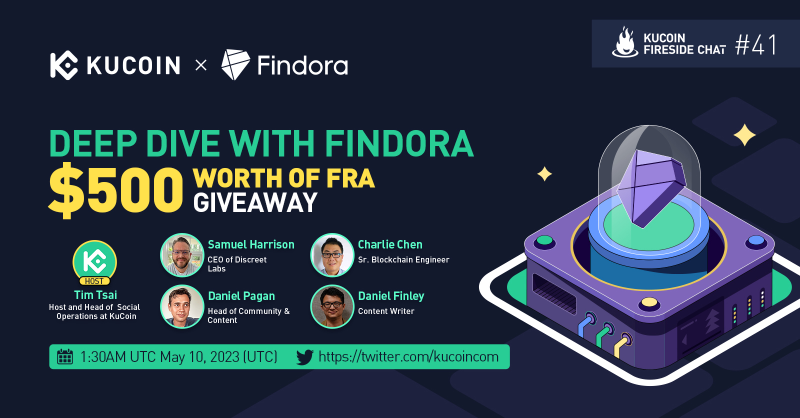 kucoincom's tweet photo. Don't miss out on our upcoming #KuCoin Twitter Space with guests from @Findora, as we deep dive into their project.

$500 USDT Giveaway (10 winners, $50 in FRA)

1) Follow @kucoincom &amp; @Findora
2) RT &amp; tag 2 friends
3) Join Space

Set a reminder ✅