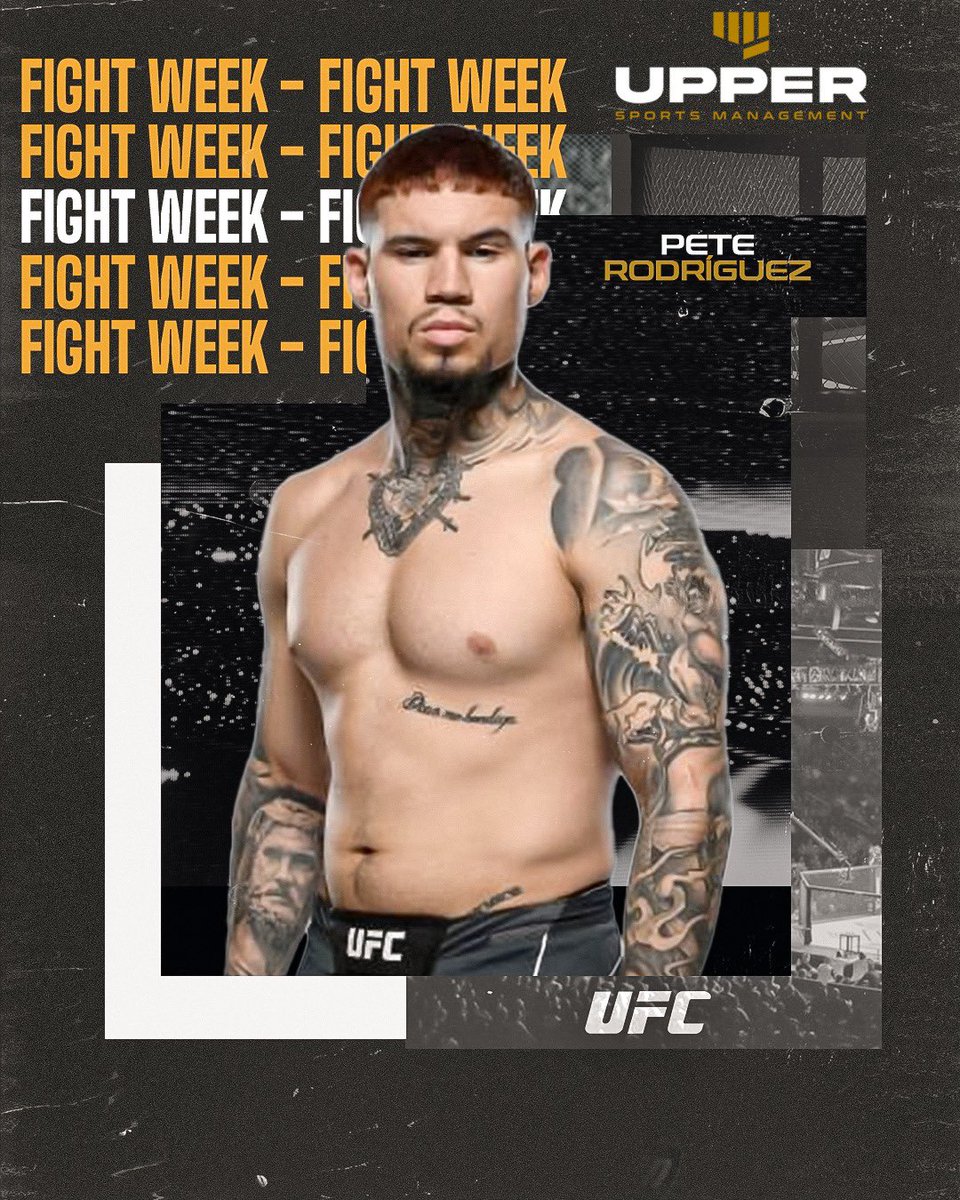 UPPER_MX's tweet photo. Fight Week for our natural finisher Pete ‘Dead Game’ Rodríguez  at #UFCCharlotte https://t.co/5hzM6D57II