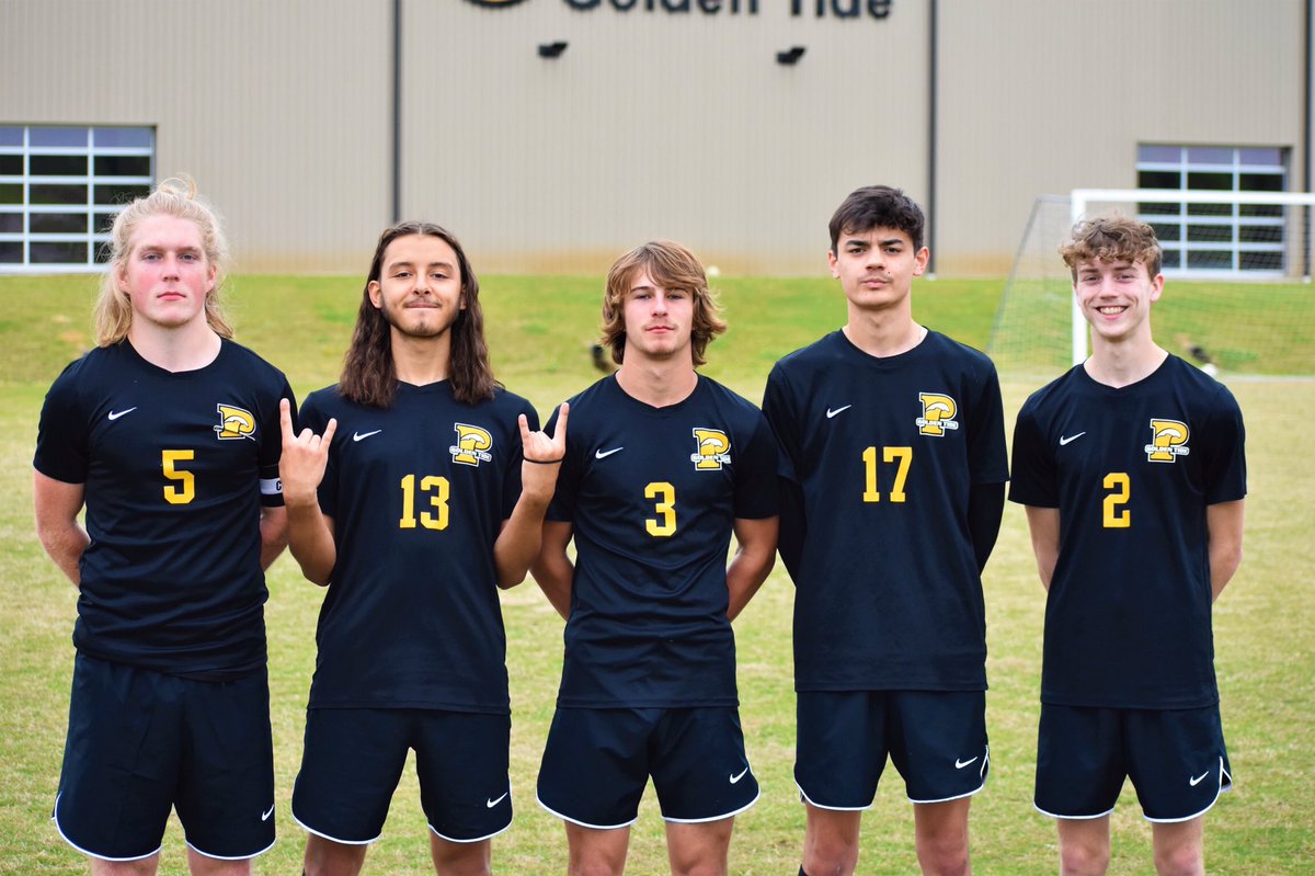 Five Peabody seniors on Senior Night last week: McCoy Sewell, Bryan Fuentes, Colin Hickerson, Xander Valadez, and Luke Smith.