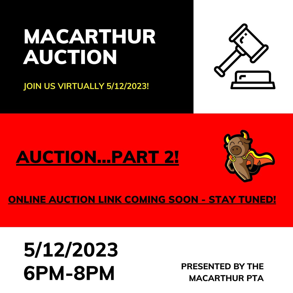 Mark your calendars!  Back by popular demand with new items to bid on.  Hop on our online auction this Friday night 6-8pm.  More details to come🙂
@mactoros54