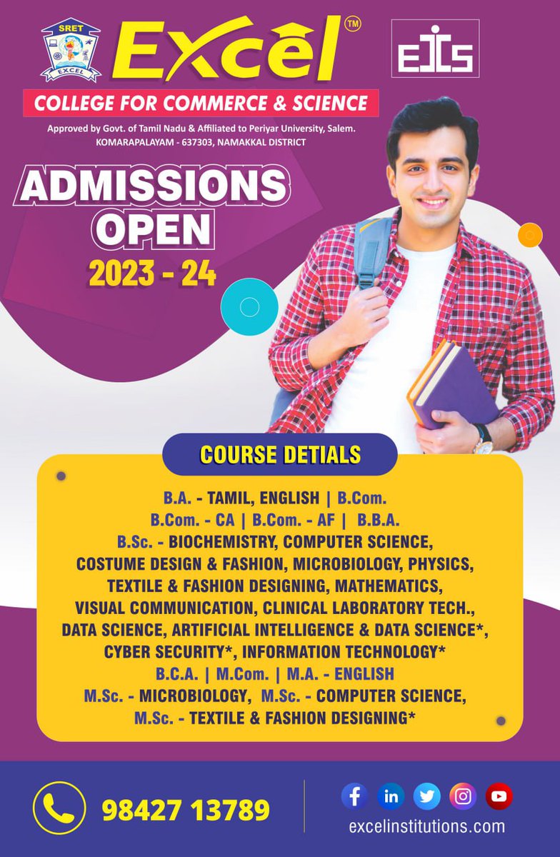 excelinstituti1's tweet image. Excel College for Commerce and Science - Admissions Open for 2023-2024

Admission : admission.excelinstitutions.com
For More Details : +91 98427 13789
Web : excelinstitutions.com

#excelinstitutions #excelgroupinstitutions #excelcollegeforcommerceandscience #college #student