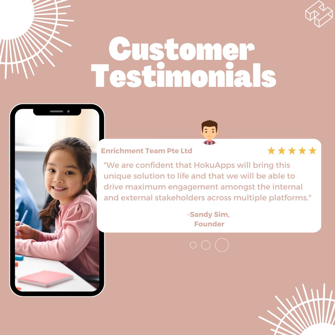 HokuApps's tweet photo. Receiving this amazing review from Enrichment Team just made our day! We're grateful for your confidence and trust in us to help you out with your digital transformation process!

To read more about our partnership with Enrichment Team, visit: https://t.co/Qe0mUCSm2G

#HokuApps https://t.co/AujMnRJAbZ