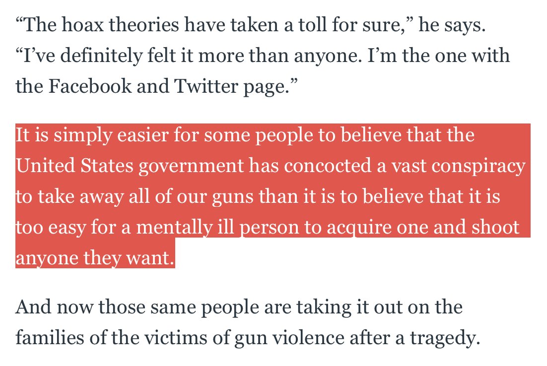 As Elon Musk dabbles in false flag Twitter, here's a sentence I wrote eight years ago.

False flag theories are, on their face, a way for people to never fully, critically think about the constant gun death that only happens in this country.

thedailybeast.com/what-do-you-sa…