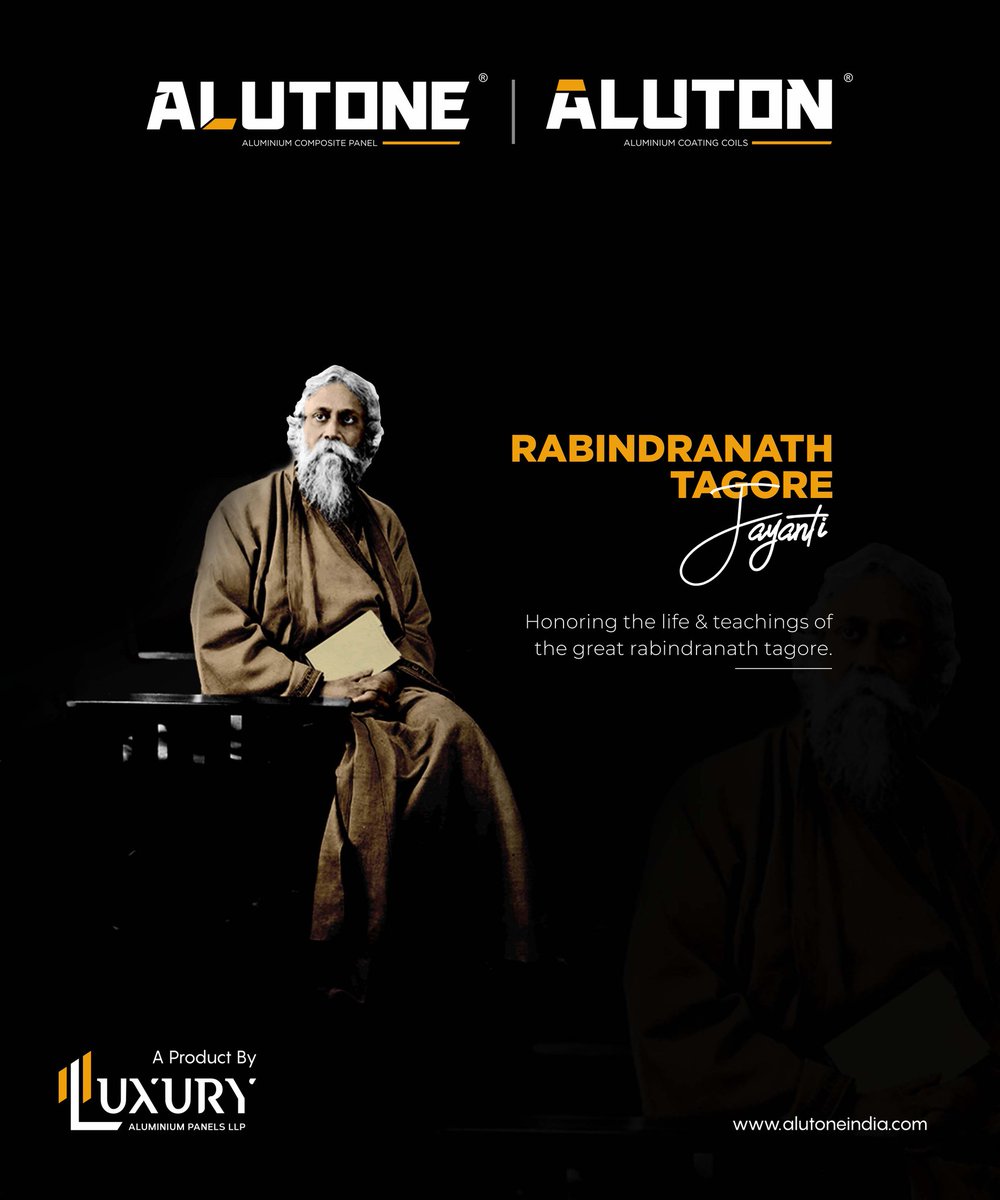 Honoring the life & teachings of the great Rabindranath Tagore.

#tagorejayanti #celebratingtagore #tagorephilosopherpoet #tagorebirthday #tagoreliterature #alutone #acppanel #panel #aluminumcompositepanels #aluminumcomposite #aluminumcompositematerial