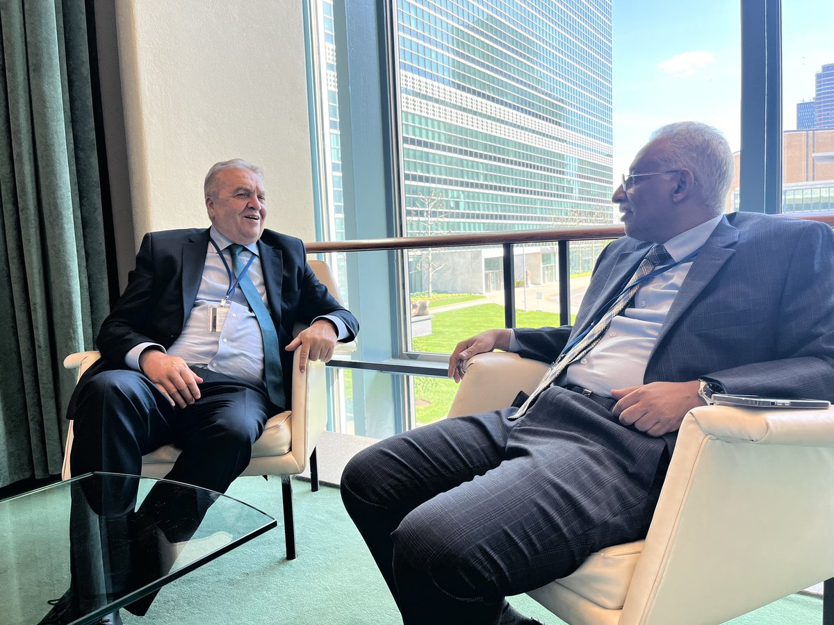 Amb,PR  Mr.Sidi Mohamed Laghdaf met today at the UN Headquarters with Amb.Amar Benjama, the newly accredited PR of <a href="/AlgeriaUN/">Permanent Mission of Algeria to the United Nations</a>. 

Amb.Laghdaf wished success to Mr.Benjama and agreed with him on continuing the outstanding and fraternal cooperation.