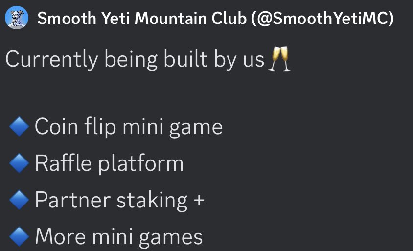 dom_dcxiv's tweet photo. @randomchance_v Yoooo Welcome‼️😎🫱🏾‍🫲🏽

High recommend tapping into one of my personal favorites @SmoothYetiMC 🏔️

#symc #mountainclub #rymc #y4l #yetish #smoothyeti #CNFT #yetistrong #CNFTCommunity https://t.co/YqIG0oxVce
