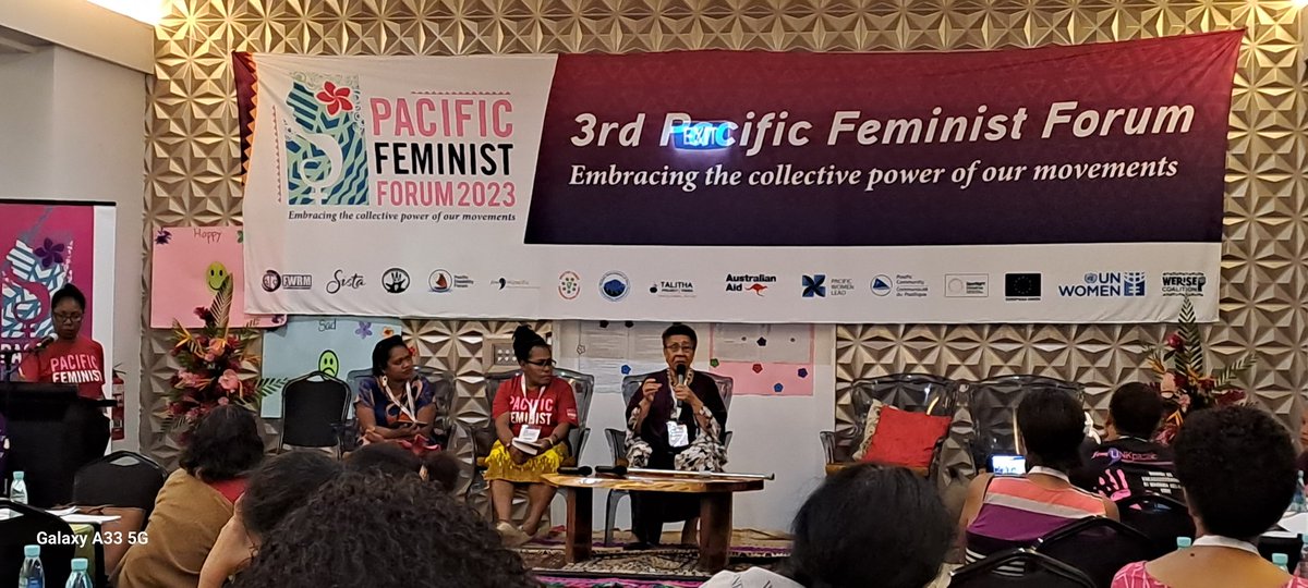 ForumPff's tweet photo. Put our voices together and let's fight - people listen 2women, use the space 2push through issues faced by our sisters in other Pac islands #independence&amp;colonisation struggles at #3rdPFF #𝐏𝐚𝐜𝐢𝐟𝐢𝐜𝐅𝐞𝐦𝐢𝐧𝐢𝐬𝐭𝐅𝐨𝐫𝐮𝐦 @GlobalSpotlight @PacWomenLead @CoalitionWe https://t.co/XMo9Gj1sro
