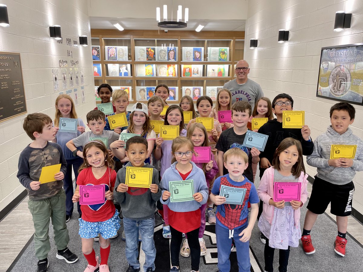 We stand for being Safe, Responsible, Respectful, and Kind. Our Grizzlies of the Week. Look at this crew of kiddos!!  ⁦<a href="/WestChesterASD/">West Chester Area SD</a>⁩ ⁦<a href="/SaraMMissett/">Sara M. Missett</a>⁩