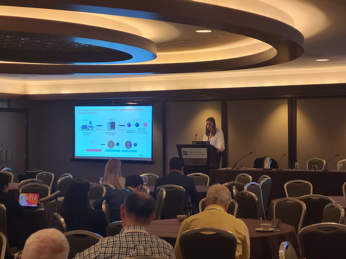 AkoyaBio's tweet photo. Listening to our Technical Applications Scientist, Kristen Legendre, present how our new validated, ready-to-use panels for PhenoCycler-Fusion and PhenoImager HT are simplifying #spatialbiology! @MyABRF #ABRF23 https://t.co/IHseIl8yKT
