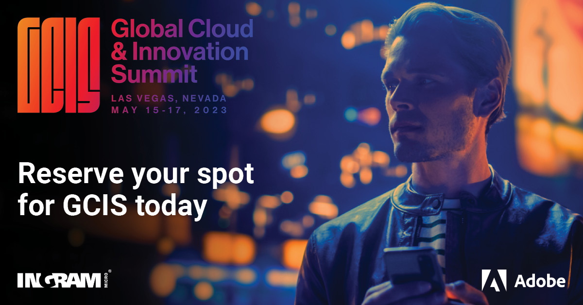 IngramMicroUSA's tweet image. Reserve your spot for GCIS today ☁️

Adobe is showing up in a big way connecting you to innovators and thought leaders in the biz: bit.ly/3B7q58m

#GCIS #Adobe #Globalcloudandinnovationsummit #Innovation #IngramMicro #IMGCIS23 #IngramMicroGCIS23
