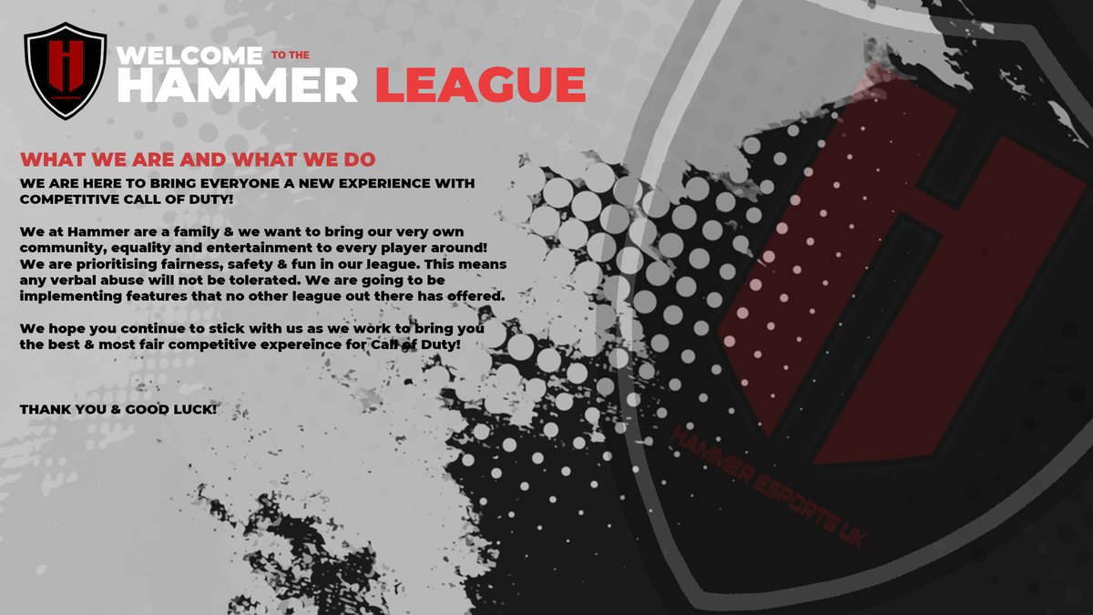 HammerGamingUK's tweet photo. We want to make the community stronger than ever and help to provide players with a safe & fun platform!
#HAMMERUP https://t.co/EsUpN4wV56