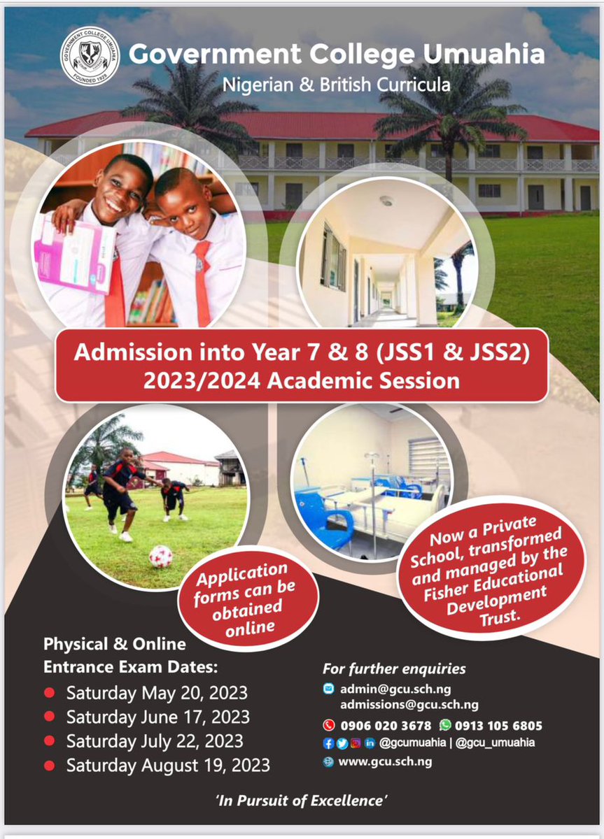 gcufishertrust's tweet photo. Admission to GCU

#admission #entrance #umuahians https://t.co/5F3E57YCkx