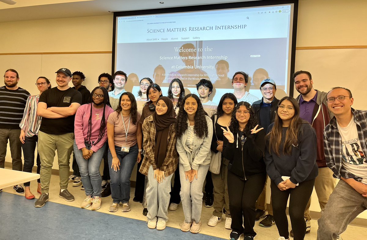 Another year of directing SMRI in the books! So proud of these high school junior students for their work in Columbia’s labs and for giving such passionate presentations sharing their science. As always, a great collaboration with <a href="/mindsmatterNYC/">Minds Matter of NYC</a> . 🧪 🧬