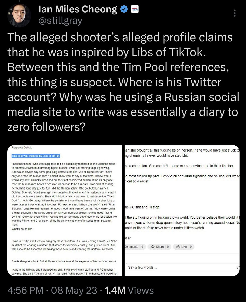 stevanzetti's tweet photo. Ask yourself: Why do these people want so desperately for the Allen mall mass shooter to not be a self identifying neo-Nazi? 🤔 https://t.co/y7d2DckUOd