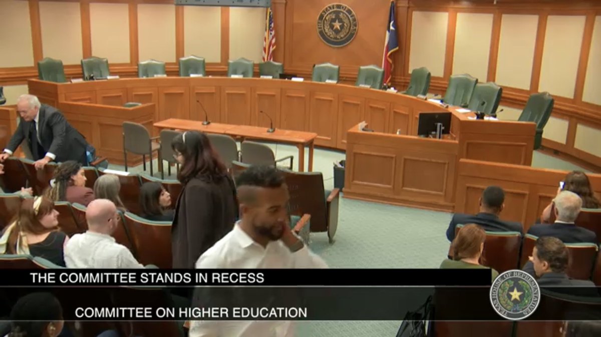 txblackcaucus's tweet image. The Texas House of Representatives just recessed until tomorrow morning, and soon the Committee on Higher Education will be starting back up again. We’re keeping an eye on when it starts.

To recap, SB 18 (anti-tenure bill) was the bill being discussed. #txlege #TxforDEI