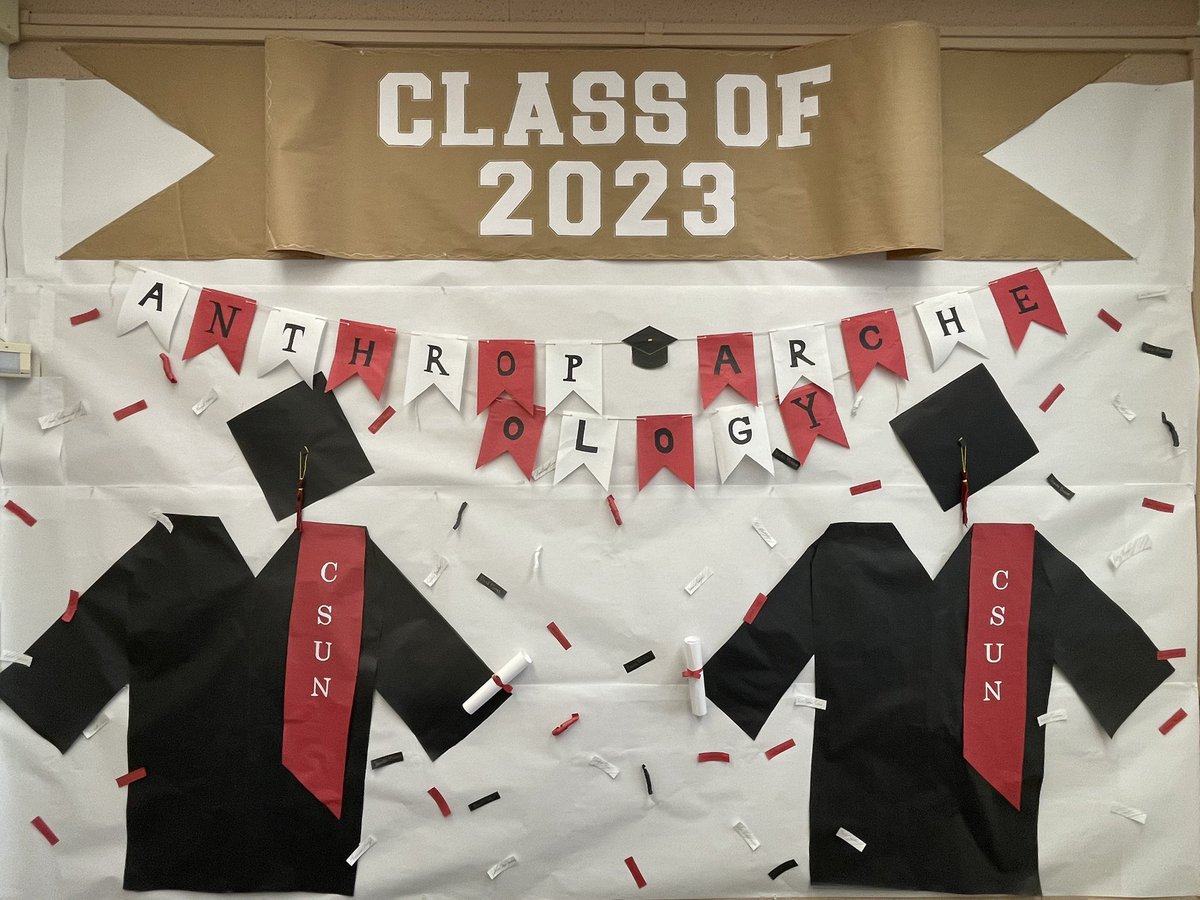 AnthroCSUN's tweet photo. 🎉Congratulations, Class of 2023! 🎉 Come visit us in SH232 to take a picture with our 2023 Grad Wall!  Wishing you the very best in your future endeavors. We know you will go far &amp; make a positive impact in our world. YOU DID IT! 🎓 #CSUN #Anthropology #CSUNAnthro #Classof2023 https://t.co/tmfC9Te5yr