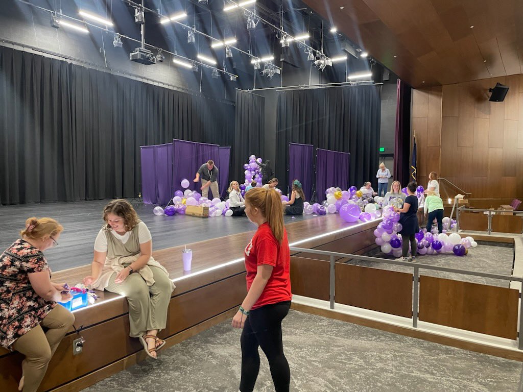 #ittybittypurples staff have started prep work for the BIG Graduation celebration on Thursday at Bowlinng Gteen High School’s Performing Arts Center. #excellenceisworththeeffort