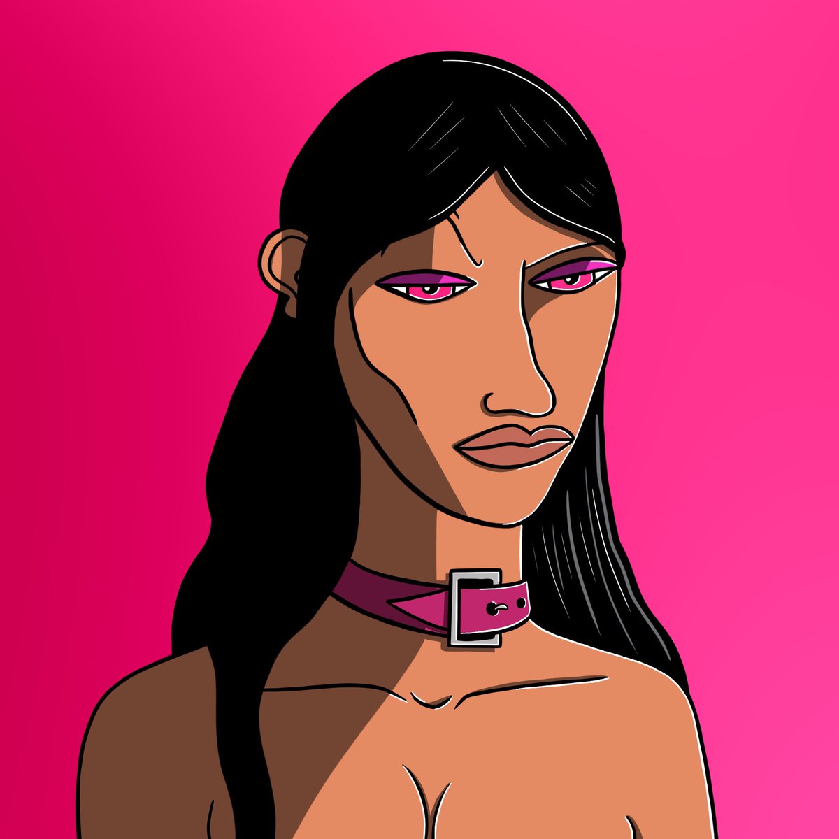 —Citizen 510—
Name: Zebbine
Age: 22
Occupation: dancer 
Location: The Diogenes
Hobby: busking
Dream date: slow dancing in a burning room 
#portraitart #portrait #digitalart #nonai #digital #procreate #dailyart #artwork #cartoon #scifi