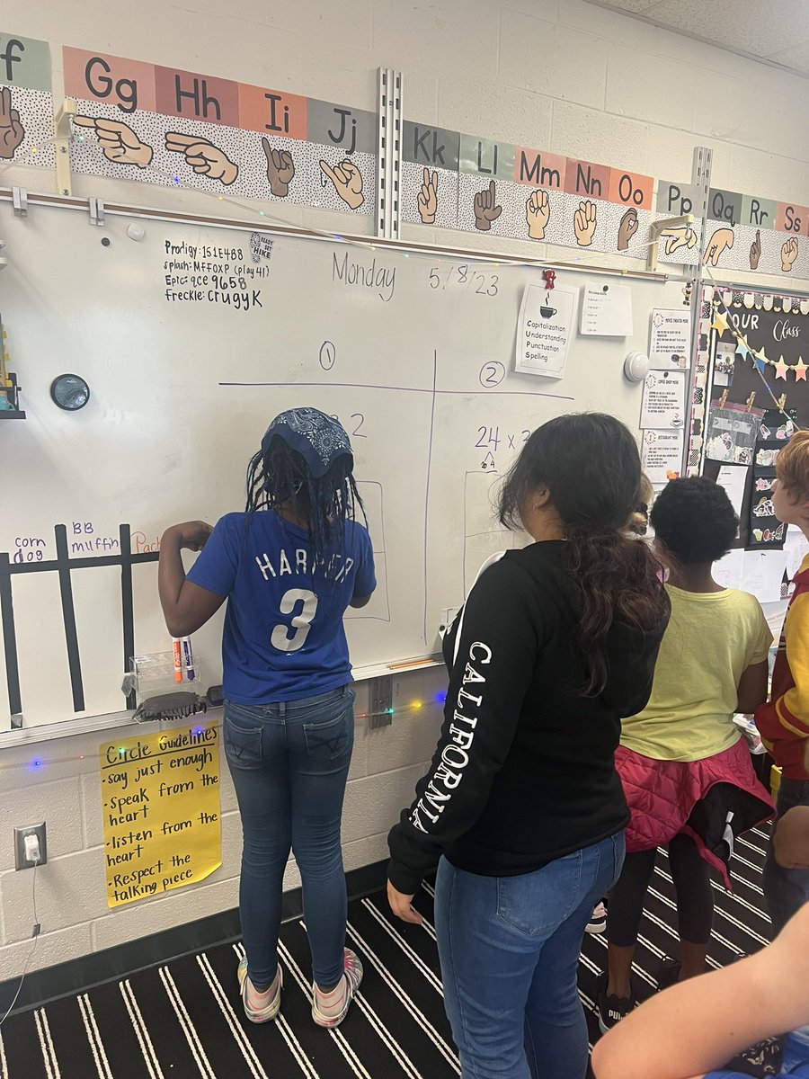 msshaverfourth's tweet photo. Double digit multiplication relay! It’s May so we’re getting creative boosting engagement 😜 https://t.co/neLu7kNPBn