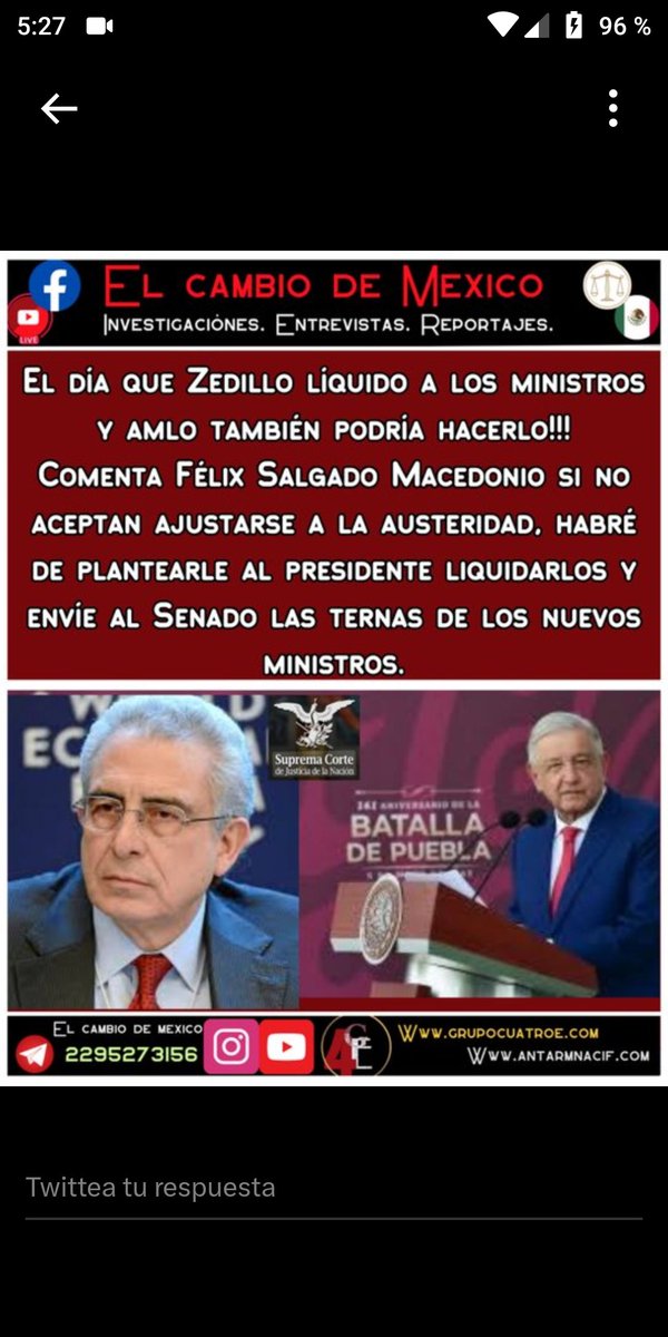 Es urgente un DECRETÓ , FUERA  Norma Piña al servicio d delincuentes y perjudicando la 4T  el pueblo mandá q entiendan eso #ElCartelSCJN
