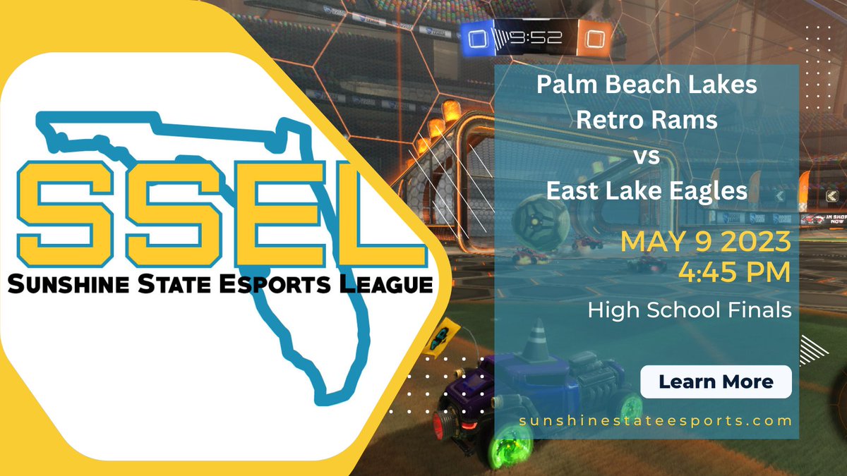 Join us tomorrow (Tuesday) for our first ever High School Rocket League Championship. Live streaming to our YouTube page (youtube.com/@sunshinestate…)

#esportsEdu