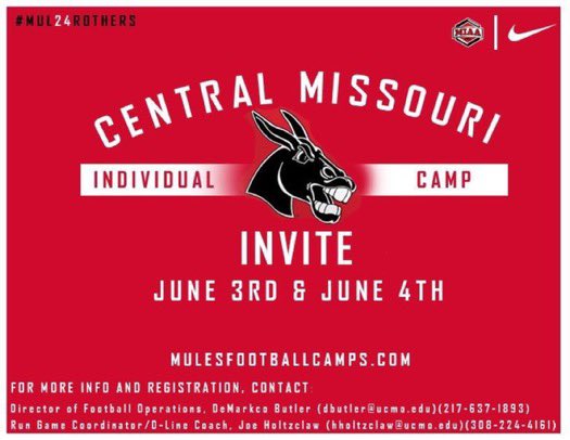 Daivion Hartley (@daivionhartley) on Twitter photo Thank you <a href="/JonesgGreg/">Greg Jones, CSCS</a> and <a href="/UCMFootballTeam/">Mules Football</a> for the camp invite can’t wait to show out. <a href="/CoachAndySims/">Coach Sims</a> <a href="/PHTrojansFB/">Park Hill Trojans Football</a> Thank you <a href="/JonesgGreg/">Greg Jones, CSCS</a> and <a href="/UCMFootballTeam/">Mules Football</a> for the camp invite can’t wait to show out. <a href="/CoachAndySims/">Coach Sims</a> <a href="/PHTrojansFB/">Park Hill Trojans Football</a>