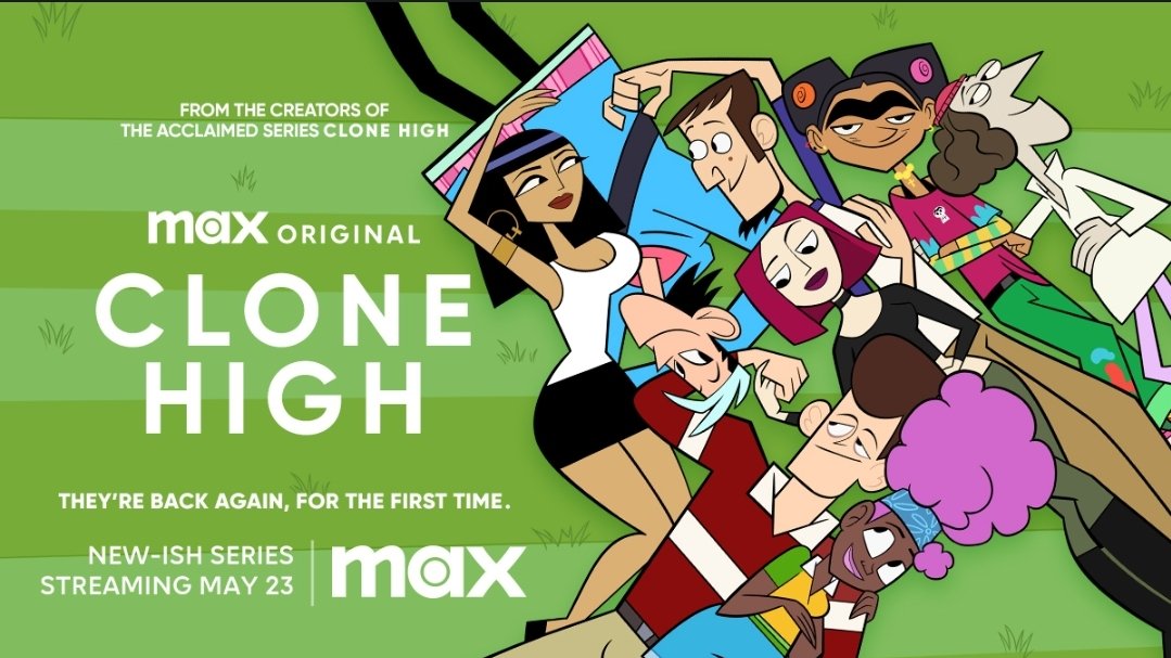 FJBComics's tweet photo. They're back again, for the first time. #CloneHigh. The new-ish series premieres May 23 on Max! @hbomax https://t.co/EnrJIiEvZ4