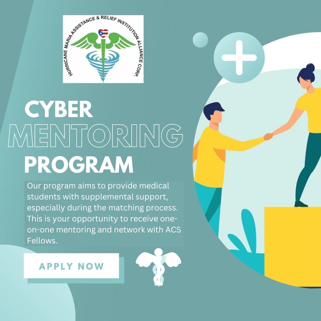 HMARIApr's tweet photo. Twitter:
Exciting news! We're thrilled to announce the launch of our 2023 Cyber Mentoring Program for medical students from Puerto Rico, a collaborative effort between @HMARIApr and @AmCollSurgeons. As part of our commitment to supporting the next generation of healthcare (1) https://t.co/RTfsTK4xO2