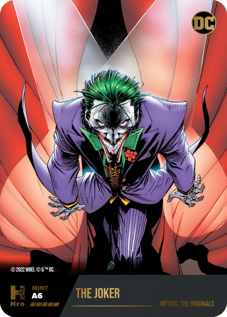 Mythic The Originals The Joker (mint #A6) just sold on #Hro

Sold Price: $1,000.77 USD 
Total Minted: 1014

ℹ️ More information: immutascan.io/tx/216763731