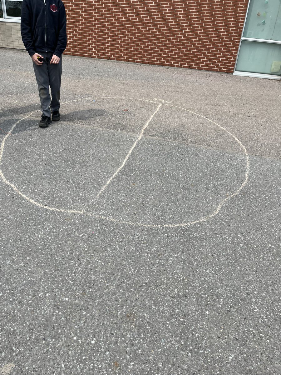 SPCSSFalcons's tweet image. Exploring and discovering information about circle measurements today in grade 7!  #mathoutside